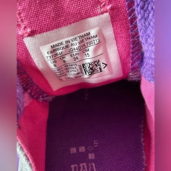 Converse All Star Toddler Gray Pink Purple Lace Up Shoes - Picture 10 of 10